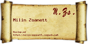 Milin Zsanett névjegykártya